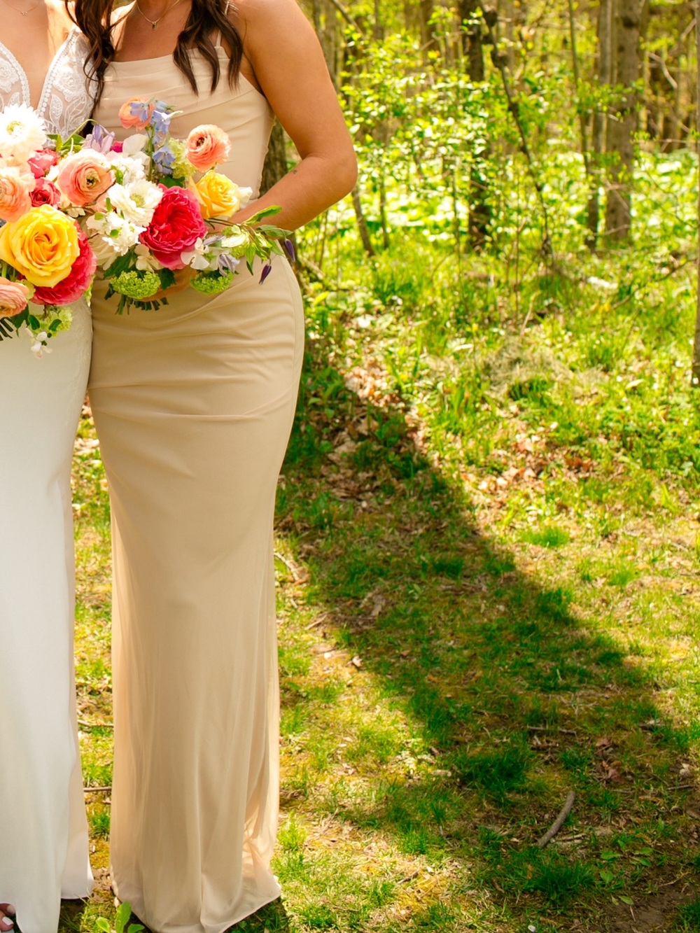 Azazie champagne bridesmaid dress